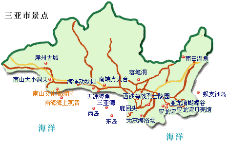 三亚旅游地图